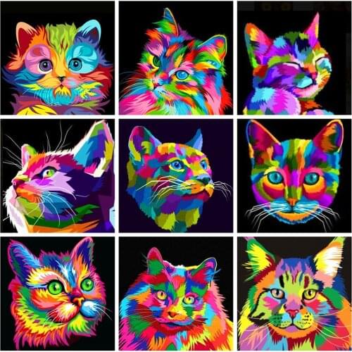 HUACAN 5D DIY Diamond Embroidery Sale Animal Diamond Painting Kit Cat Pictures Of Rhinestones Full Mosaic Decor For Home