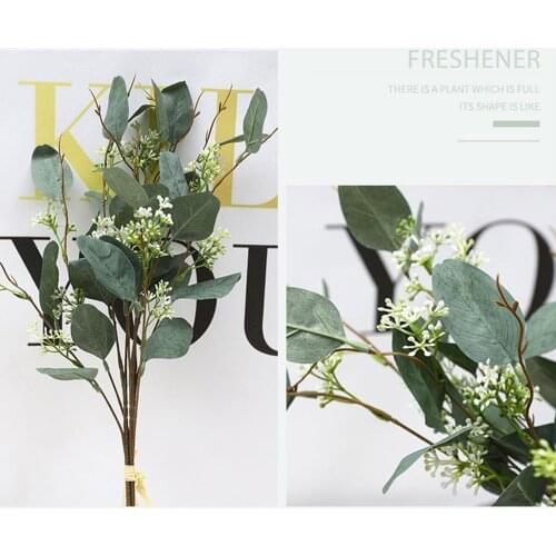 Artificial Eucalyptus Leaves Bundle Simulation Leaf Plant Wall Plants Wedding Decoration Fake Flower Silk Festival Supplies