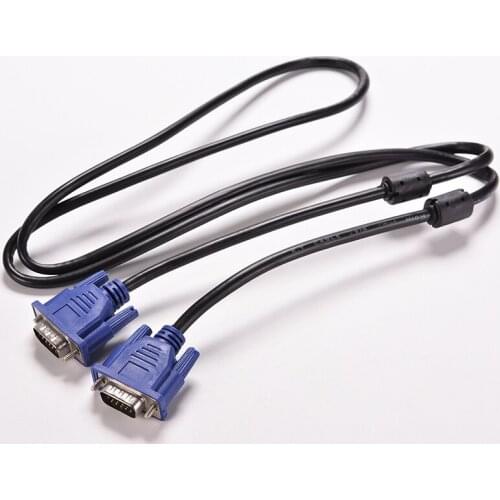 VGA Extension Cable HD 15 Pin Male To Male VGA Cables Cord Wire Line Copper Core For PC Computer Monitor Projector 1.5m