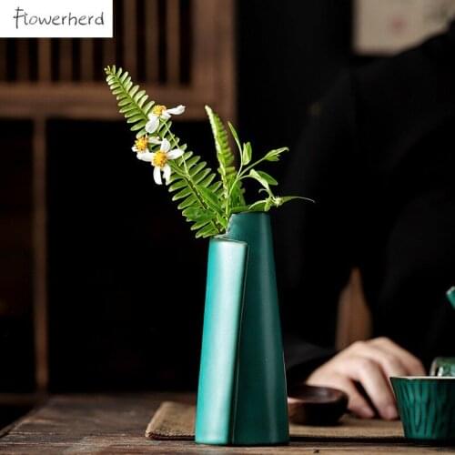 Ceramic Vase Decoration Flower Vase Living Room Flower Arrangement Flower Inserts Hydroponic Flower Tea Table Home Decoration