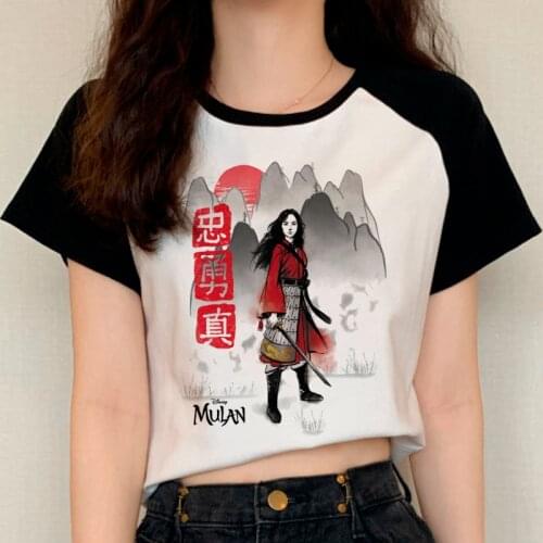 Disney Princess Mulan Harajuku Cute Anime Summer T Shirt Casual Kawaii Manga Ullzang Tshirt Aesthetic Streetwear T-shirt Top Tee