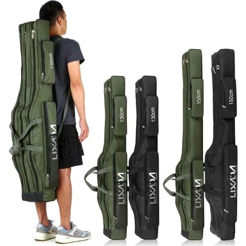 Lixada Fishing Bag 100cm/130cm/150cm Portable Folding Fishing Rod Reel Bag Fishing Case Carrier Travel Bag Storage Bag