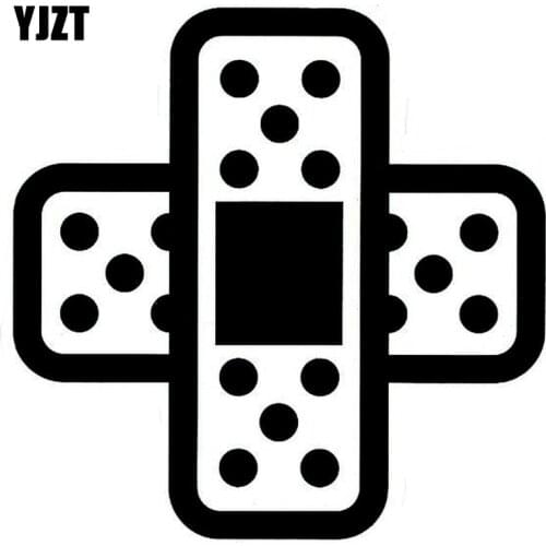 YJZT 15*15CM Fun BAND AID Fashion Decal Car Sticker Black/Silver Vinyl Accessories S8-1435