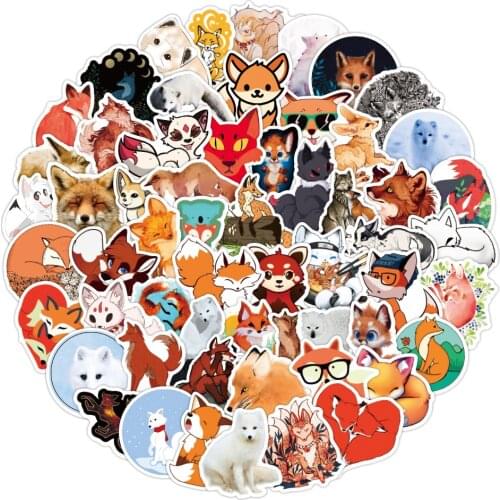 10/50/100PCS Cartoon Cute Fox Vulpes Graffiti Stickers DIY Laptop Suitcase Luggage Refrigerator PVC Kids Decal Stickers Toys