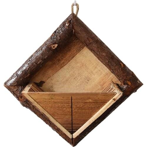 Wall Retro Flower Pot Wooden Plant Pendant Holder Decorative Container Office Decoration Ornament Living Room Hanging Planter