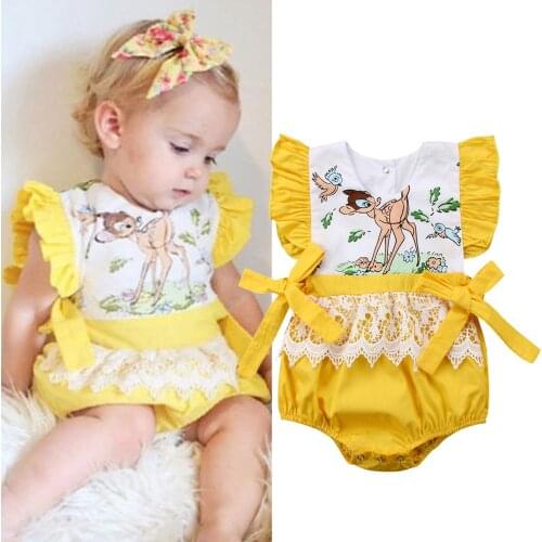 Adorable Newborn Baby Girl Lace Romper One Piece Jumpsuit Sunsuit Outfit Clothes