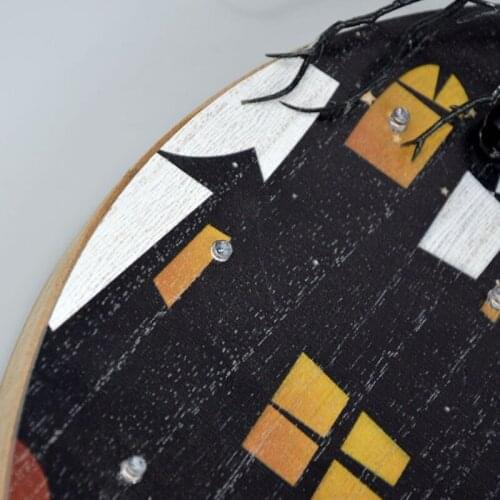 Halloween Spider Hanging Door Sign with LED Light Wooden Wall Plaque Porch Ornament for Halloween Farmhouse Decorations