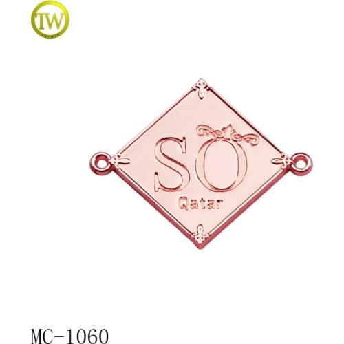 Custom abaya rose gold metal label zinc alloy metal tags for garment
