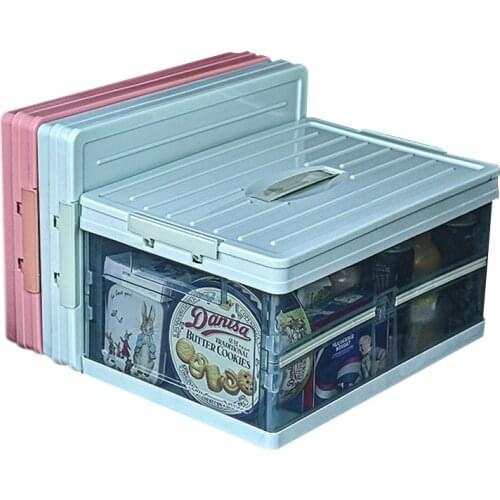 Car Transparent Folding Storage Box Car Trunk Storage Camping Box Foldable Storage Box Plastic Car accessory Organizer Luggages