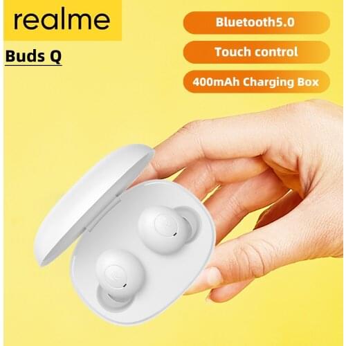 Realme Buds Q Wireless Earphones Bluetooth TWS Sports Headset 400mA Battery Charger Box Bluetooth 5.0 Earbuds For realme X2 Pro