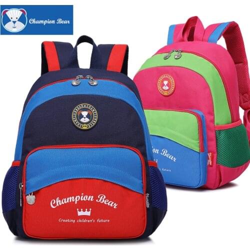 2017 New Alphabet Champion Bear Kindergarten Bag Kids Baby Boys Cute Backpack Girls Preschool Bags Children Schoolbag -3102