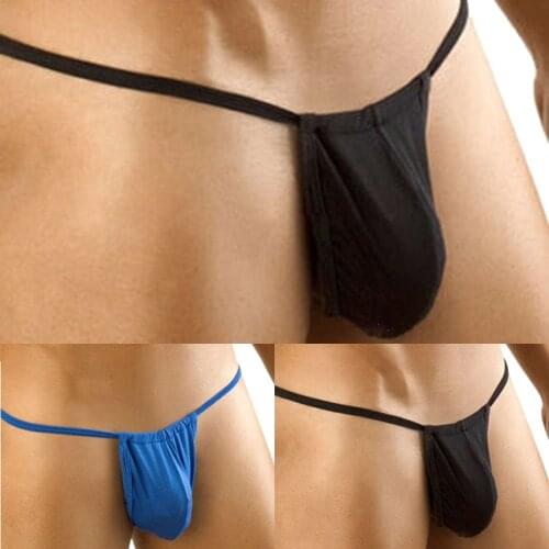 Men Sexy Lingerie Tangas Erotic T-back Thin Thong Low-Waisted Underpants Porno Man Sexy Comfortable Underwear Gay Briefs