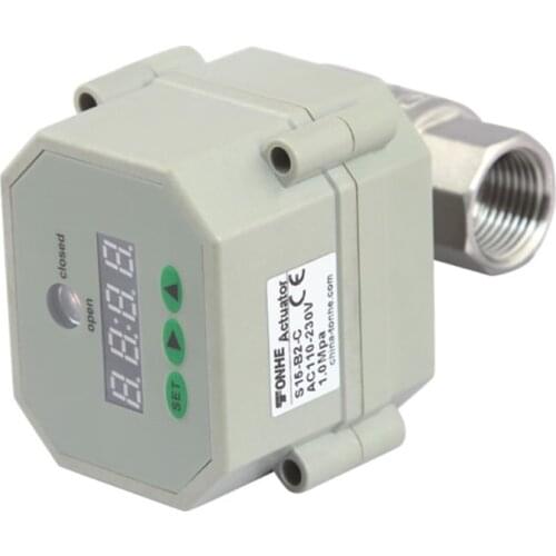 24Hours Real-Time Clock Running Motorized Ball Valve 1/4''-1'' 2-Way SS304 110-230VAC 9-24VAC/DC Fail Safe Power Failure Memory
