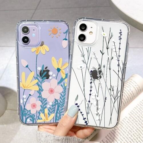 Case For Iphone 12 Pro Max 11 Mini Silicone Flower Funda For Iphone 7 8 Plus XR XS MAX X 6 6S SE 2020 Iphone12 Soft Back Cover