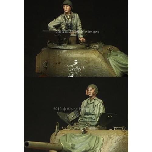 German resin soldiers in World War II and two American tank soldiers 1:35