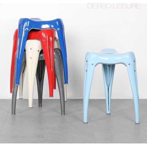 Modern fashion Classic Design Loft stack outdoor colorful metal loft style furniture dining side shoes changing leisure stool 1