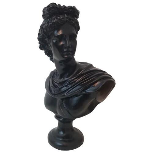 EU HOME DECORATION AROSE BRIGHT BLACK APOLLO BÜST