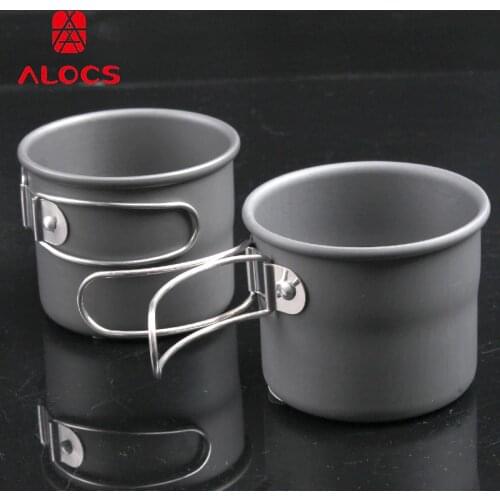 Alocs 150ml Alumina Alloy Ultralight Outdoor Foldable Tableware Portable Small Cup for Camping Barbecue Picnic Entertainment