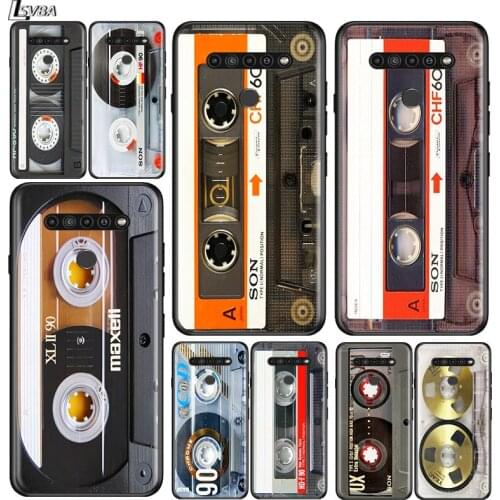 Vintage tape retro style for LG G8 G8S G8X V30 V35 V40 V50 V60 ThinQ Q60 K40 K50 K51 K61 K71 K92 K62 Soft Black Phone Case
