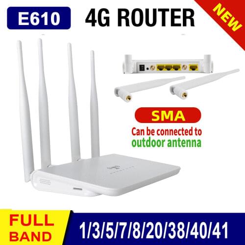 300Mbps 3G 4G Wifi Router Wireless VPN Modem 4G Sim Card Outdoor LTE Wi-Fi Bridge 4 External Antennas Networking WAN/LAN Routers