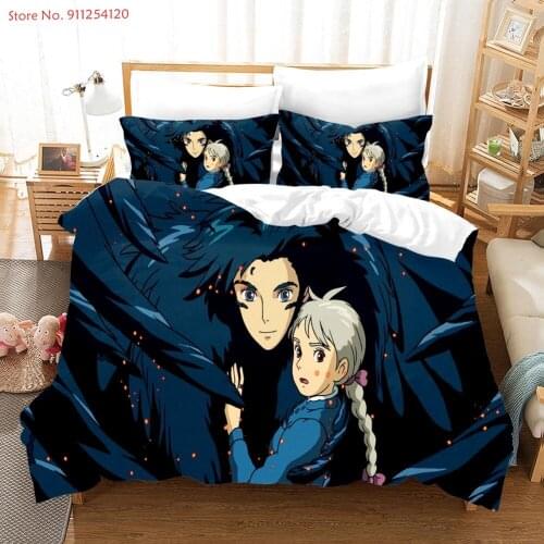 Japan Anime Bedding Sets 2/3 Piece Kids Bedroom Quilt Cover Single Double Full Queen King Bed Linen Set Duvet Cover Sets