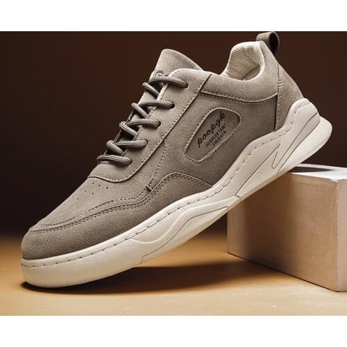 Suede Welt Stitching Sneakers for Men Lace Up Mens Casual Shoes Rubber Luxury Men Shoes Male Canvas shoe Leisure Work Shoe