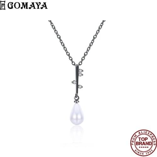 GOMAYA Shell Pearl in Pendant Necklace Trendy Romantic Jewelry Chain Necklaces To Women Family Simple Style Hot Sale Accessories