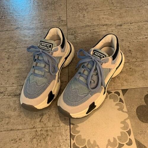 2021 spring and autumn womens shoes hot sale Korean style simple fashion platform color matching comfortable casual sneakers