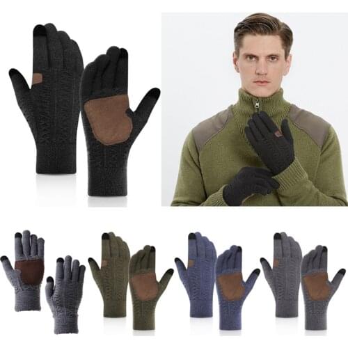 Winter Touchscreen Gloves Unisex Stretch Texting Full Finger Knitted Mittens