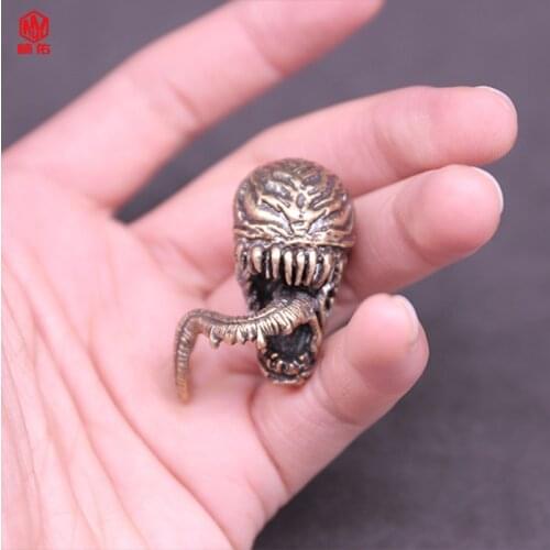 1PC Venom Retro Brass Copper EDC Paracord Beads Lanyard Pendants Knife Beads Umbrella Rope Cord Necklace Bracelet Beads