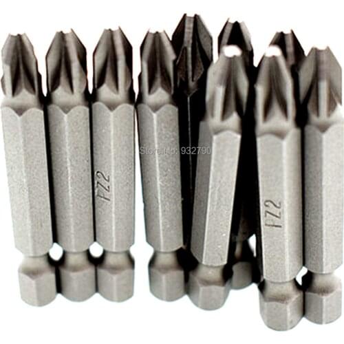 10pcs Impact Screw Driver 25mm 50mm POZI Bits PZ1 PZ2 PZ3 Screwdriver Bits Impact Driver Bits Magnetic 1/4" Hex Shank Drill Bit