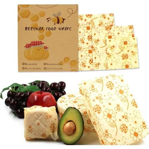 3pcs/set Zero Waste Food Reusable Wrap Sustainable Plastic Free Beeswax Food Storage Wrap Eco Friendly Snack Wrap SN1783