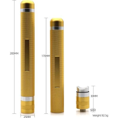3-in-1 Multifunctional Portable Aluminum Cigar Storage Tube with Punch Cutter and Holder Cigar Accessories
