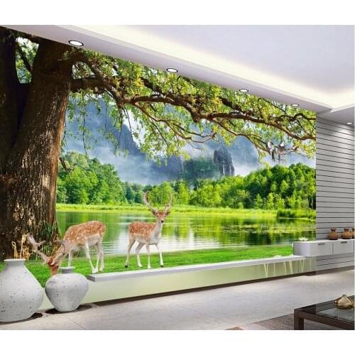 3d wallpaper for room Trees and lakes landscape background wall 3d customized wallpaper photo 3d wallpaper