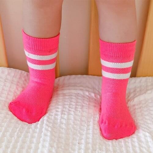 4 Pairs Lot Kids Knee High Socks Children Toddler Girls Boy Summer Cotton Mesh Cute For School Long Sock Kawaii Baby Accessories