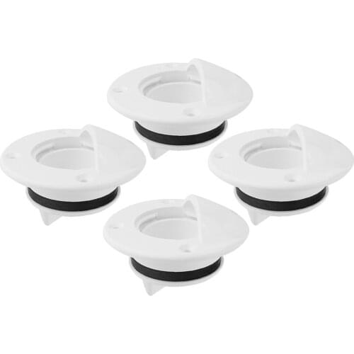 4pcs Nylon Boat Marine Canoe Yacht Deck Drain Scupper With Gasket Seal, 90mm