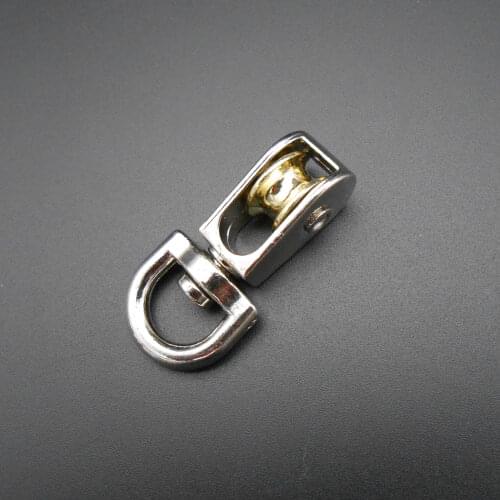 50PCS Zinc alloy Swivel Pulley Rigging Lifting Wheel 43MM Single Way Movable Pulley 100KG 4.3CM Free Pulley Fall Block *FD566X50