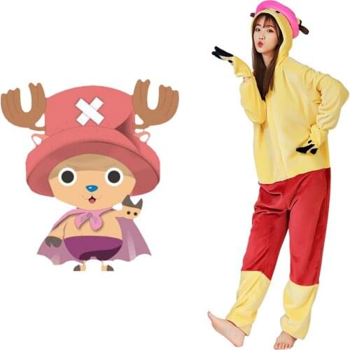 Anime One piece Cosplay Chopper Pajama Adult Unisex Onesie Polyester Sleepwear Pyjamas Halloween Carnival Costumes
