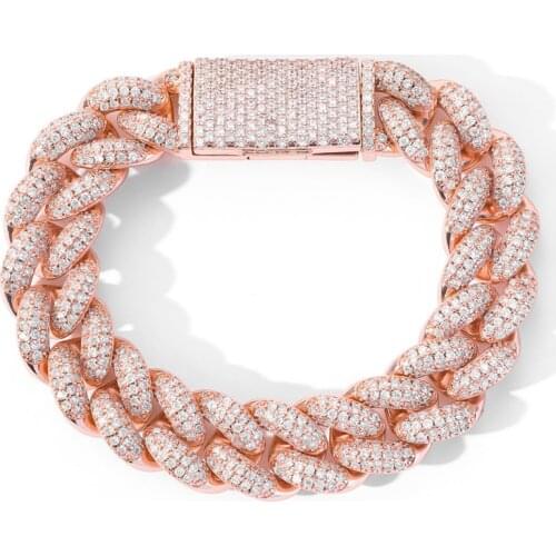 20MM Bubble Cuban Link Bracelet 3 Colors Luxury 5A Cubic Zirconia Bracelet For Men Hip Hop Jewelry Gifts