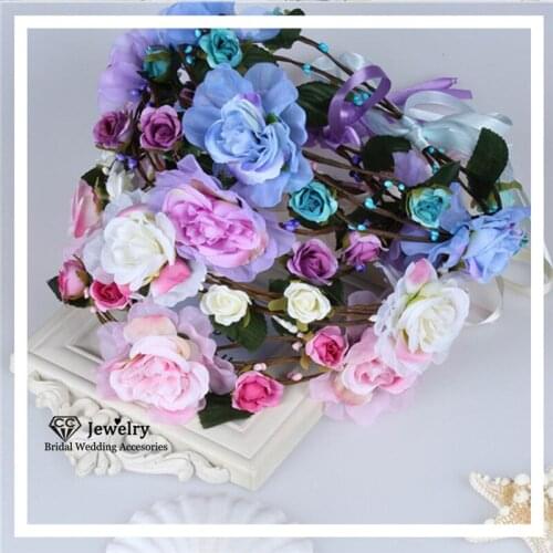 CC Hairband Flower Headband Crown Jewelry Engagement Wedding Hair Accessories for Women Bridal Hairwear 100% Handmade DIY at106