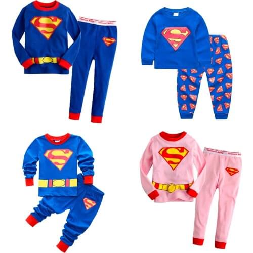 Childrens Pajamas Set Superman Boys Pajamas Childrens Superman Pajamas Set Baby Girl Cotton Cartoon Pajamas
