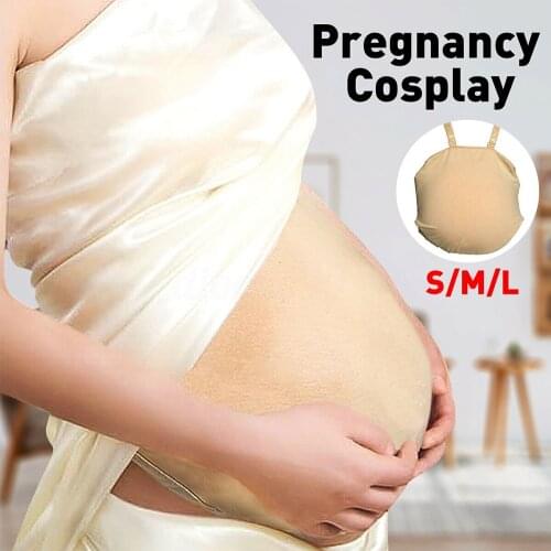 Party Cosplay Home Soft Fake Belly Pregnant Bag Cloth Cross Dressing Comfortable Actor Prop Baby Tummy Makeup Halloween Gift
