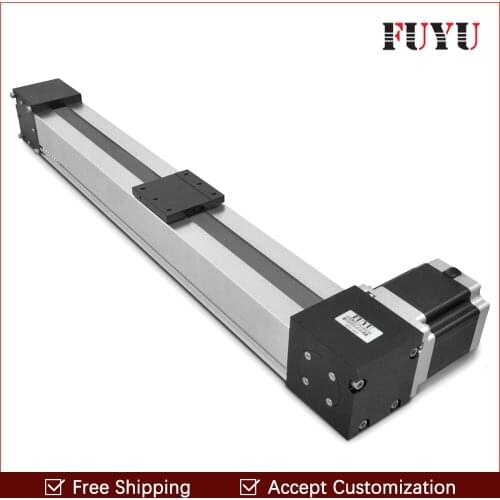 Free shipping 900mm stroke belt drive linear guide rail motion slide actuator motorized Nema 34 stepper motor 3 meter/s speed