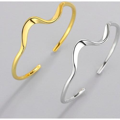 Personality Design Simple Silver Plated Charm Lady Bracelet 2021 Fashion Creative Wave Irregular Geometric Women Wedding Jewelry