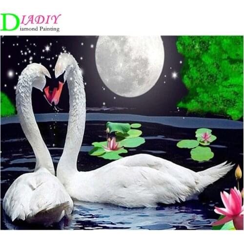 Diamond Embroidery Swan Pictures Of Rhinestones Diamond Mosaic Animals Diamond Painting Full Square Drill Wall Decor