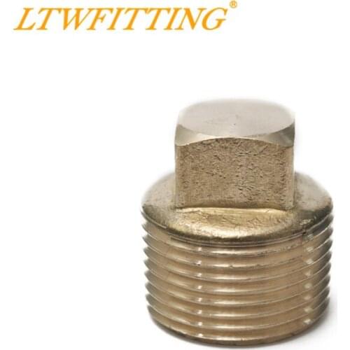 LTWFITTING Brass Pipe Square Head Plug Fittings 3/4" Male NPT Air Fuel Water Boat