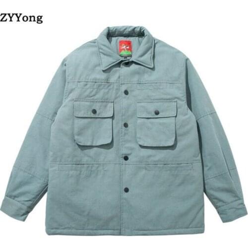 2020 Winter Parka Jackets Mens Cotton Warm Coats Thicken Padded Overcoat Tooling Youth Outerwear Brand Clothing