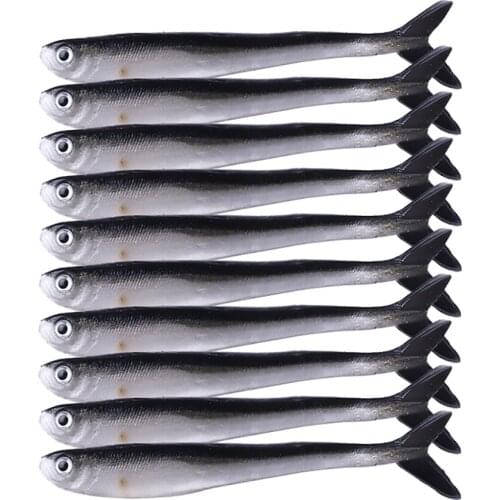 10PCS/Bag lure Fishing Soft Bait 80mm 2g Artificial Bait Shrimp Odor with Salt Rubber Bass Fishing Lure Crankbait Swimbait Lures