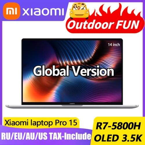 2021 Xiaomi Laptop Pro15 Ryzen AMD R7-5800H OLED 3.5K Super Retina Screen 15.6Inch 16GB+512GB 100%sRGB Win10 Office Notebook