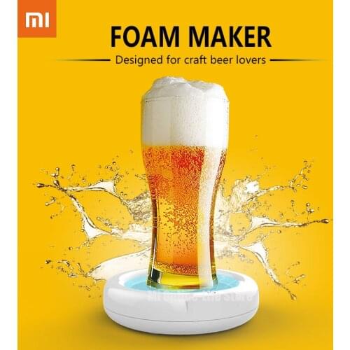 New Xiaomi Beer Bubbler Household Ultrasonic Foaming Machine Portable Beer Foam Maker Sonic Foamer for Ice Beer Bar Accessories